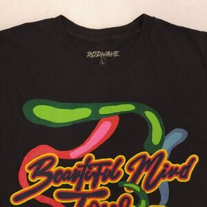 Rodwave Beautiful Mind Tour Band Crew Neck Graphic T-Shirt Mens Size L Black
